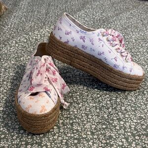 Floral Platform Espadrille Sneakers